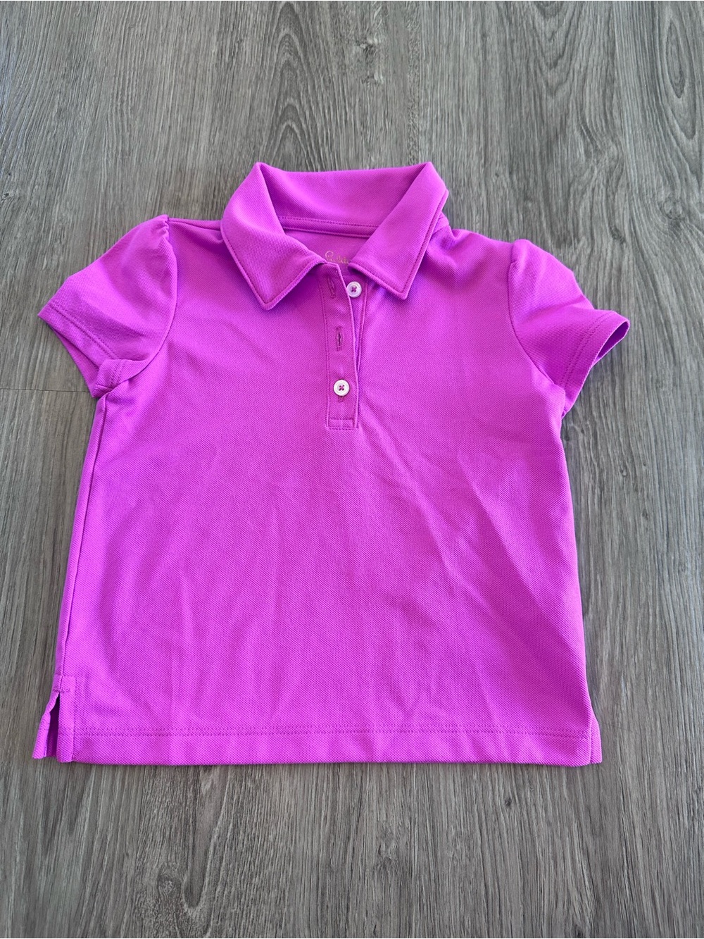 Lilly Pulitzer Girls' Short Sleeve Polo - Bright Magenta - XS (2-3)